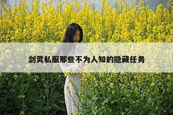 剑灵私服那些不为人知的隐藏任务